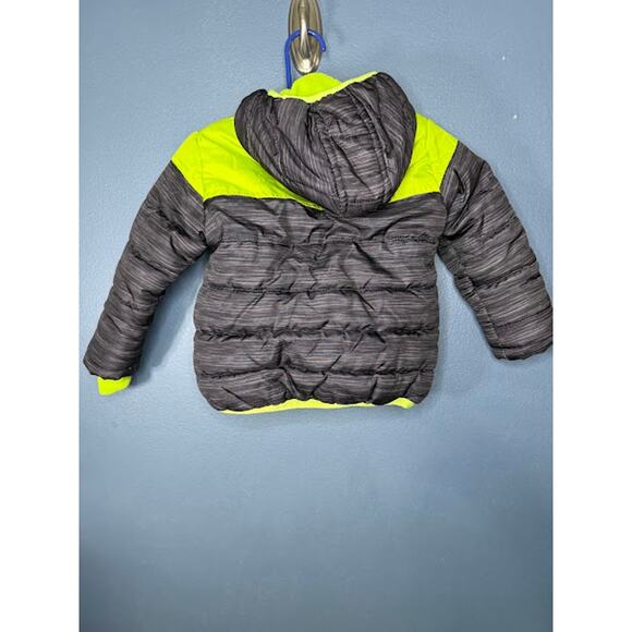 Weatherproof Boys Toddler Puffer Jacket Size 18M Grey Green Fleece Lined Winter - Picture 2 of 9